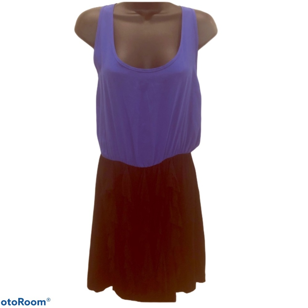 NWT! Aqua brand blue/black dress with ruffle skirt